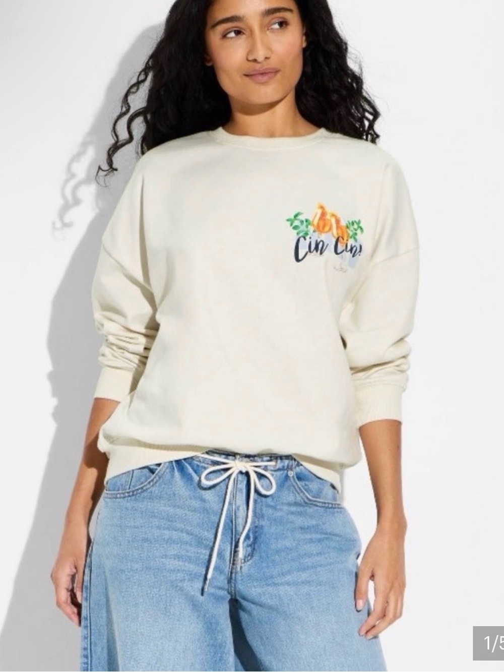 Skinny Dip London Cin Cin Graphic Pullover Sweatshirt